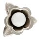 Silver Iron White Ceramic Bloom Cabinet Knobs